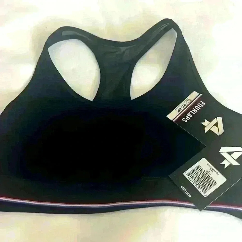 FourLaps Circuit Sports Bra Black - Size Large